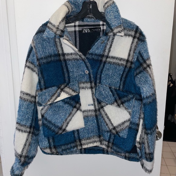 Zara blue and white shacket size XS - Picture 2 of 3